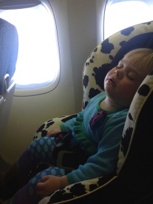Don't let this picture fool you. She slept for five minutes on the hop to San Francisco. Apparently it was all the rest she needed for the day....and night.